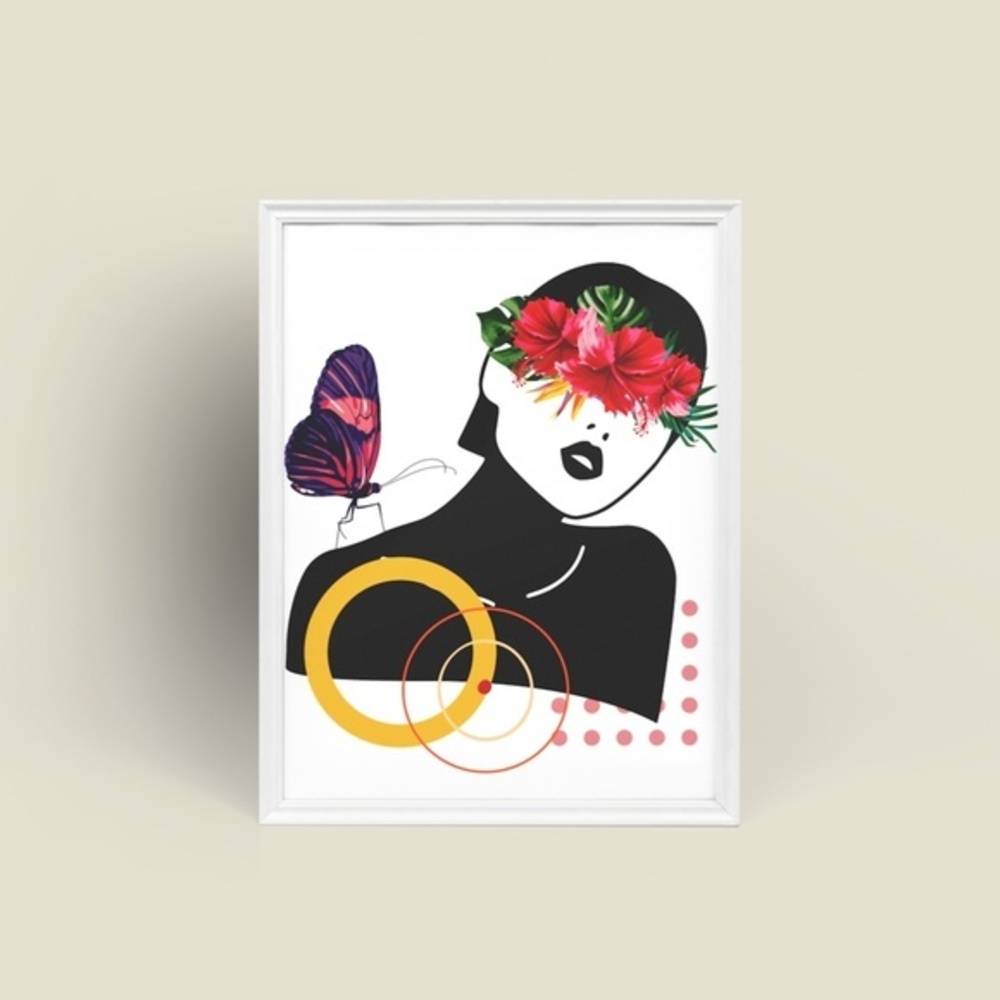 Modern Wall Art Print Tropical Girl Unframed - Picture 11 of 11